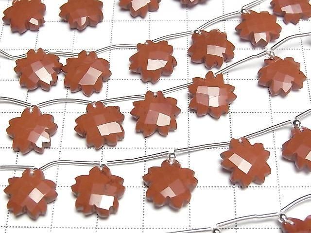 [Video] Red Jasper Flower Shape Half or 1strand (6pcs)