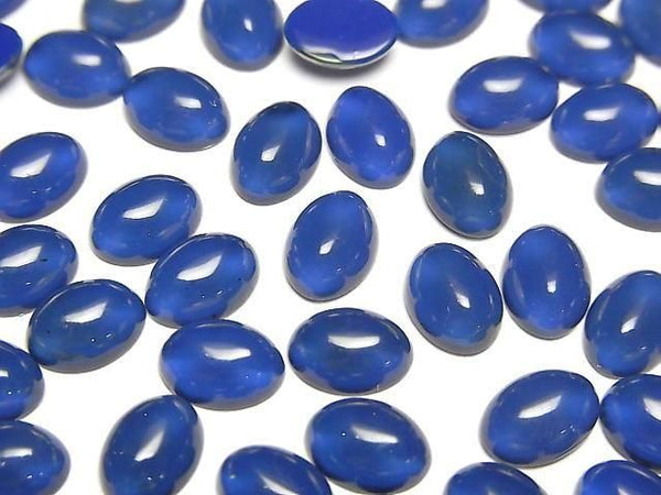 [Video] Blue Amber Oval Cabochon 8x6mm 5pcs