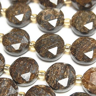 Hochwertig! Bronzit Hexagram Facettierte Münze 10x10x5mm halb oder 1strang Perlen (ca. 15 Zoll/36 cm)
