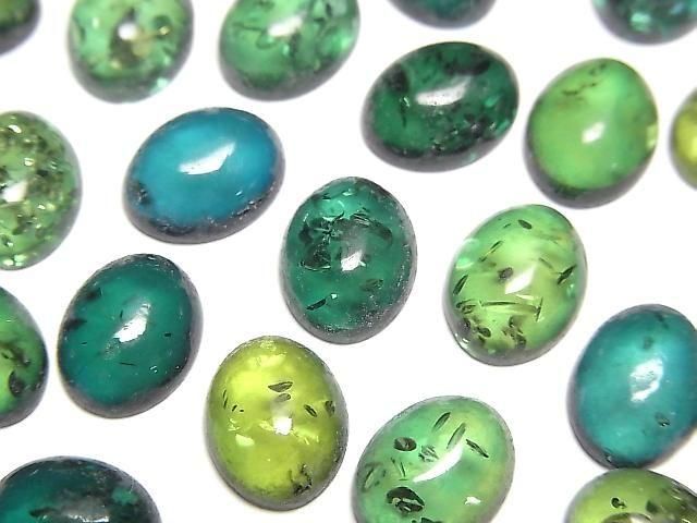 [Video] Blue-green Amber Oval Cabochon 10x8mm 2pcs
