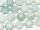[Video]High Quality! Amazonite AA Hexagram Faceted Coin 10x10x5mm half or 1strand beads (aprx.15inch/36cm)