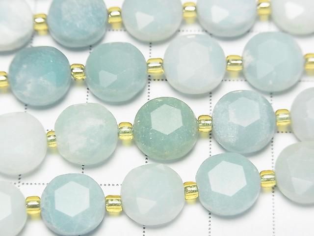 [Video]High Quality! Amazonite AA Hexagram Faceted Coin 10x10x5mm half or 1strand beads (aprx.15inch/36cm)