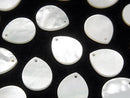 [Video] High Quality White Shell (Silver-lip Oyster) AAA Flat Pear Shape 12x10mm 5pcs