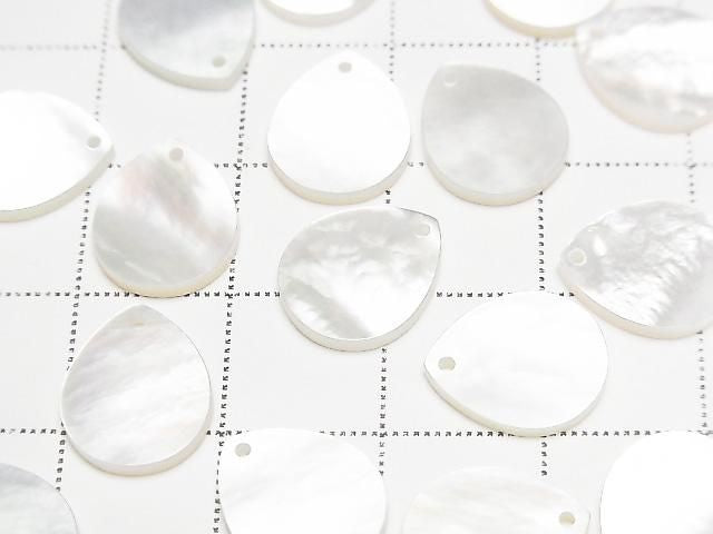[Video] High Quality White Shell (Silver-lip Oyster) AAA Flat Pear Shape 12x10mm 5pcs
