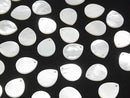 [Video] High Quality White Shell (Silver-lip Oyster) AAA Flat Pear Shape 12x10mm 5pcs