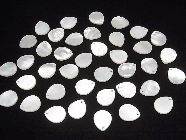 [Video] High Quality White Shell (Silver-lip Oyster) AAA Flat Pear Shape 12x10mm 5pcs