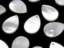 [Video] High Quality White Shell (Silver-lip Oyster) AAA Flat Pear Shape 14x10mm 4pcs