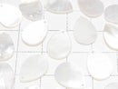 [Video] High Quality White Shell (Silver-lip Oyster) AAA Flat Pear Shape 14x10mm 4pcs