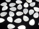 [Video] High Quality White Shell (Silver-lip Oyster) AAA Flat Pear Shape 14x10mm 4pcs