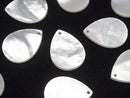 [Video] High Quality White Shell (Silver-lip Oyster) AAA Flat Pear Shape 16x12mm 4pcs