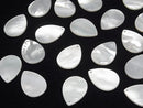 [Video] High Quality White Shell (Silver-lip Oyster) AAA Flat Pear Shape 18x13mm 3pcs