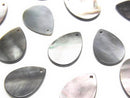 [Video] High Quality Black Shell (Black-lip Oyster) AAA Flat Pear Shape 14x10mm 4pcs