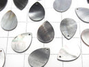 [Video] High Quality Black Shell (Black-lip Oyster) AAA Flat Pear Shape 14x10mm 4pcs