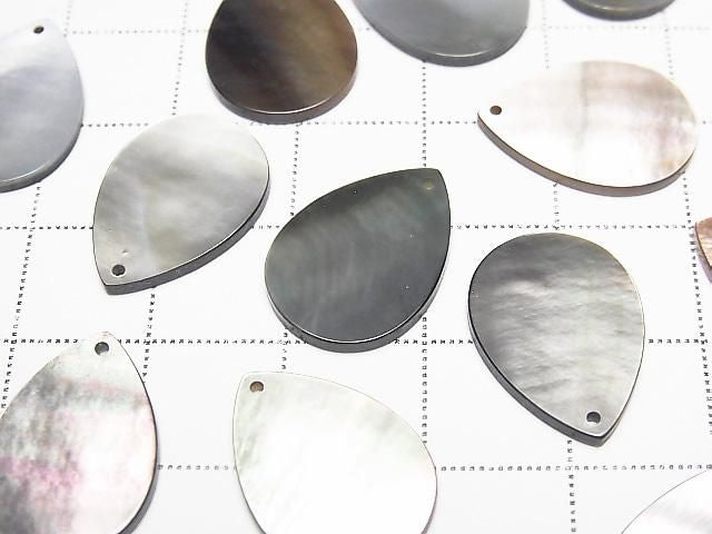 [Video] High Quality Black Shell (Black-lip Oyster) AAA Flat Pear Shape 18x13mm 3pcs