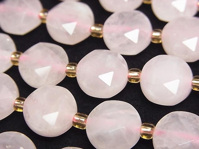 [Video]High Quality! Rose Quartz AA Hexagram Faceted Coin 10x10x5mm 1strand beads (aprx.15inch/36cm)