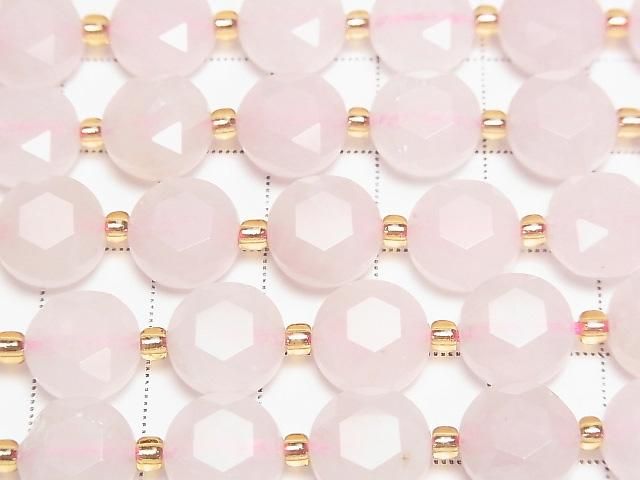 [Video]High Quality! Rose Quartz AA Hexagram Faceted Coin 10x10x5mm 1strand beads (aprx.15inch/36cm)