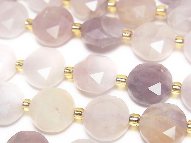 [Video] High Quality! Multicolor Quartz Hexagram Faceted Coin 10x10x5mm 1strand beads (approx. 15inch/36cm)