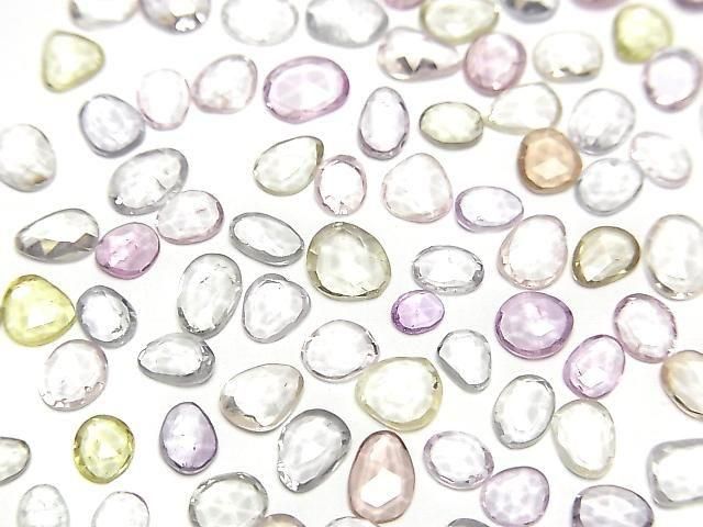 [Video] High Quality Unheated Multicolor Sapphire AAA Loose Stone Freeform Single-Sided Rose Cut 5pcs