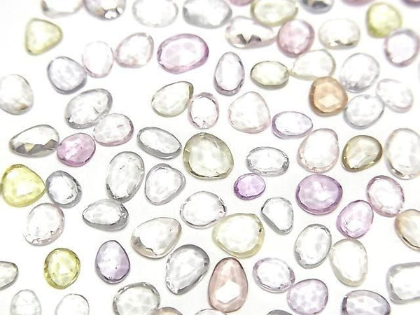 [Video] High Quality Unheated Multicolor Sapphire AAA Loose Stone Freeform Single-Sided Rose Cut 5pcs