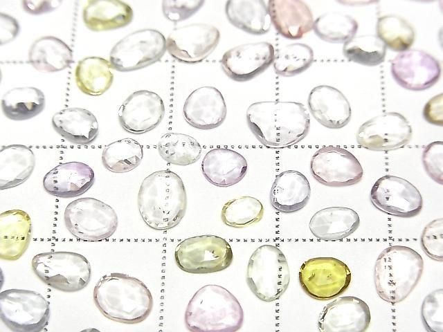 [Video] High Quality Unheated Multicolor Sapphire AAA Loose Stone Freeform Single-Sided Rose Cut 5pcs