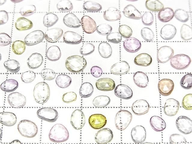 [Video] High Quality Unheated Multicolor Sapphire AAA Loose Stone Freeform Single-Sided Rose Cut 5pcs