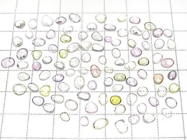 [Video] High Quality Unheated Multicolor Sapphire AAA Loose Stone Freeform Single-Sided Rose Cut 5pcs