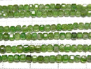 [Video] High Quality! Chrome Diopside AA Cube Shape 2x2x2mm 1strand beads (aprx. 15 inches/36 cm)
