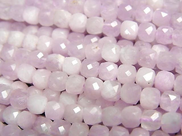[Video]High Quality! Kunzite AA++ Cube Shape 4x4x4mm 1strand beads (aprx.15inch/37cm)