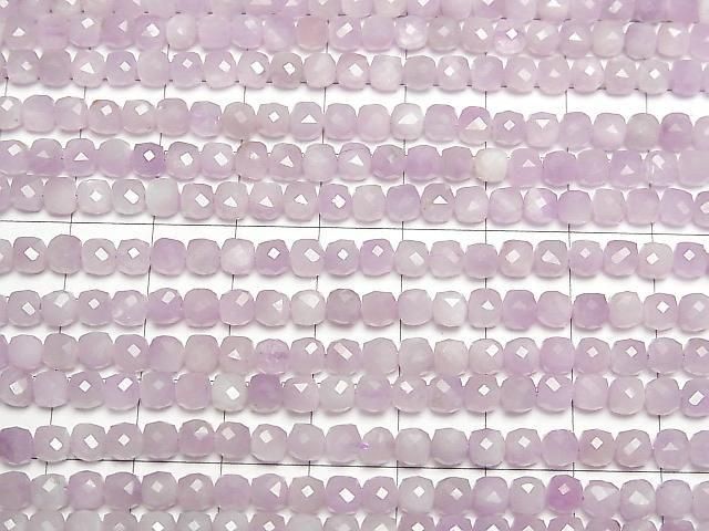 [Video]High Quality! Kunzite AA++ Cube Shape 4x4x4mm 1strand beads (aprx.15inch/37cm)