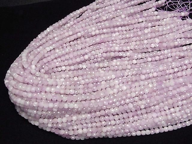 [Video]High Quality! Kunzite AA++ Cube Shape 4x4x4mm 1strand beads (aprx.15inch/37cm)