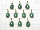 [Video] Malachite AAA Pear Shape Pendant 15x12mm 18KGP 1pc