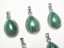 [Video] Malachite AAA Pear Shape Pendant 15x12mm Silver925 1pc