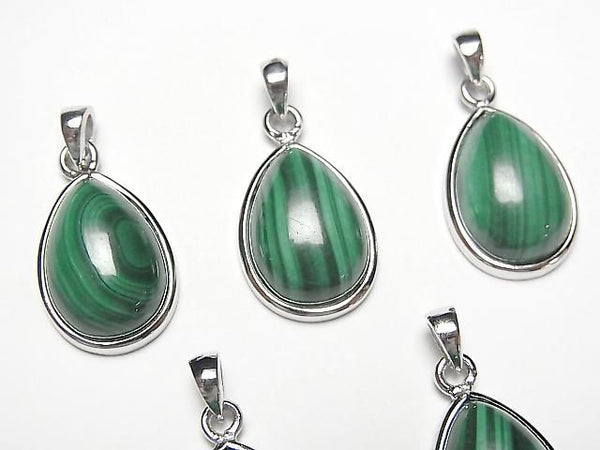 [Video] Malachite AAA Pear Shape Pendant 15x12mm Silver925 1pc