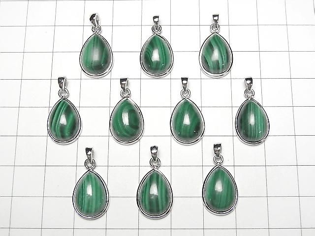 [Video] Malachite AAA Pear Shape Pendant 15x12mm Silver925 1pc