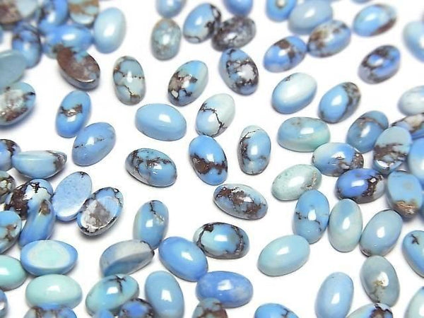 [Video] Golden Hill Turquoise Oval Cabochon 5x3mm 5pcs