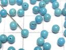 [Video] Turquoise AAA Half Drilled Hole Round 4mm 5pcs