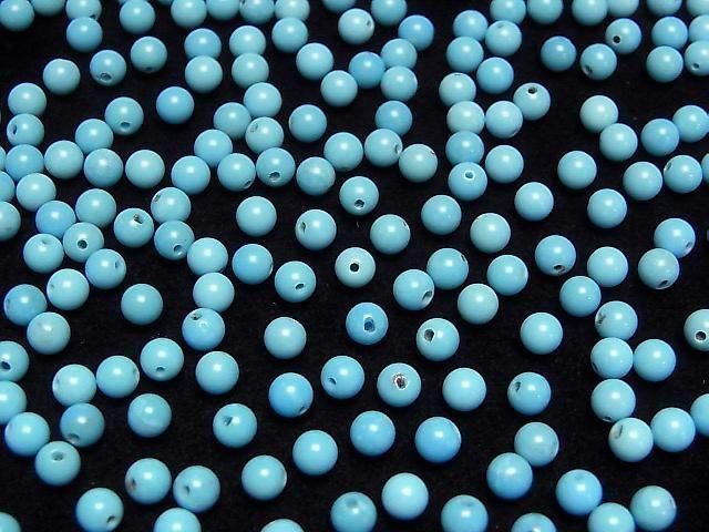 [Video] Turquoise AAA Half Drilled Hole Round 4mm 5pcs