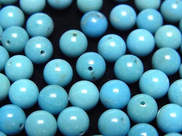 [Video] Turquoise AAA Half Drilled Hole Round 6mm 4pcs