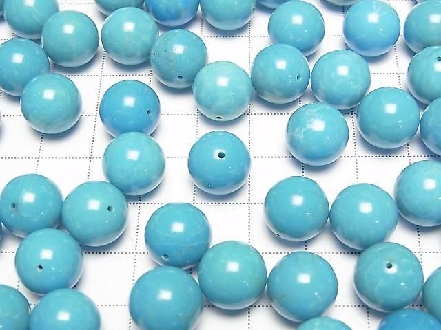 [Video] Turquoise AAA- Half Drilled Hole Round 12mm 1pc