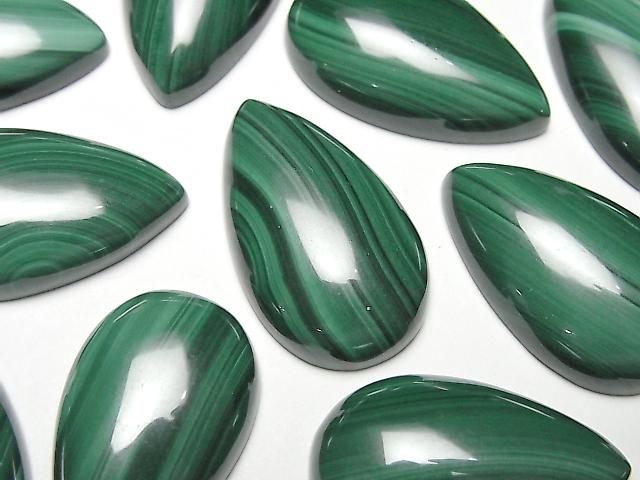 [Video] Malachite AAA Pear Shape Cabochon 25x15mm 2pcs