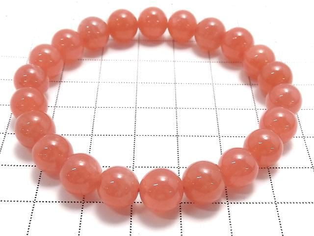 [Video][One of a kind] Argentine Rhodochrosite AAAA Round 9mm Bracelet NO.203