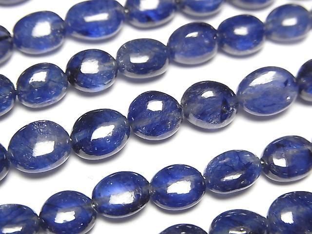 [Video] High Quality Sapphire AAA- Oval half or 1 strand beads (aprx. 6 inches/14 cm)