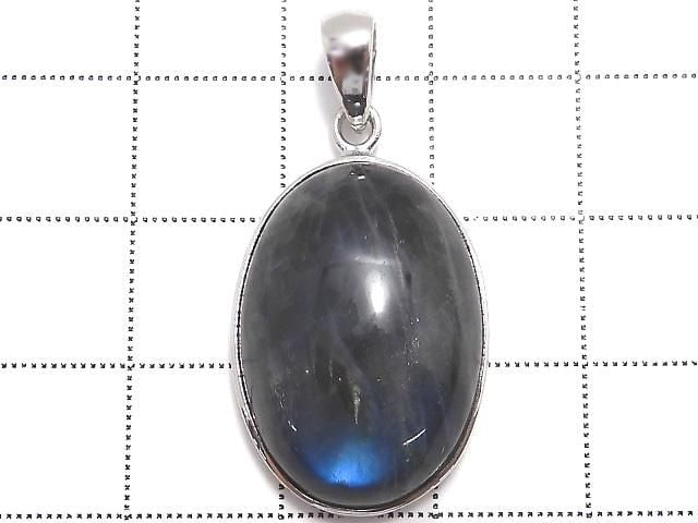 [Video][One of a kind] Blue Labradorite AAA Pendant Silver925 NO.62