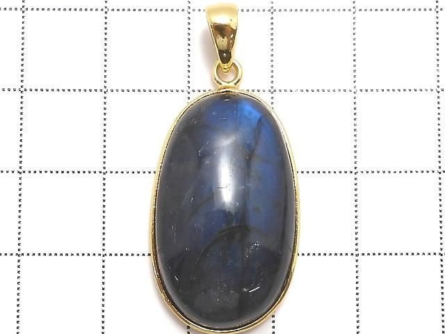 [Video][One of a kind] Blue Labradorite AAA Pendant 18KGP NO.67