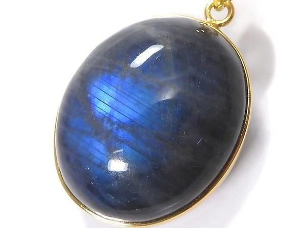 [Video][One of a kind] Blue Labradorite AAA Pendant 18KGP NO.68