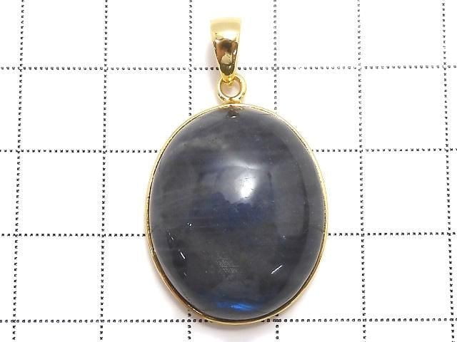 [Video][One of a kind] Blue Labradorite AAA Pendant 18KGP NO.68