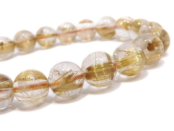 [Video][One of a kind] Rutilated Quartz AAA- Round 8.5mm Bracelet NO.2