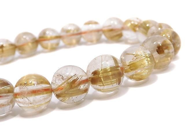 [Video][One of a kind] Rutilated Quartz AAA- Round 8.5mm Bracelet NO.2