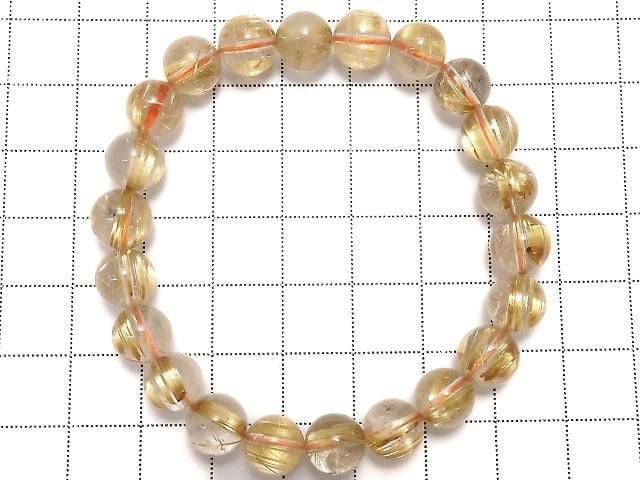 [Video][One of a kind] Rutilated Quartz AAA- Round 8.5mm Bracelet NO.2