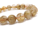 [Video][One of a kind] Rutilated Quartz AAA- Round 9mm Bracelet NO.3